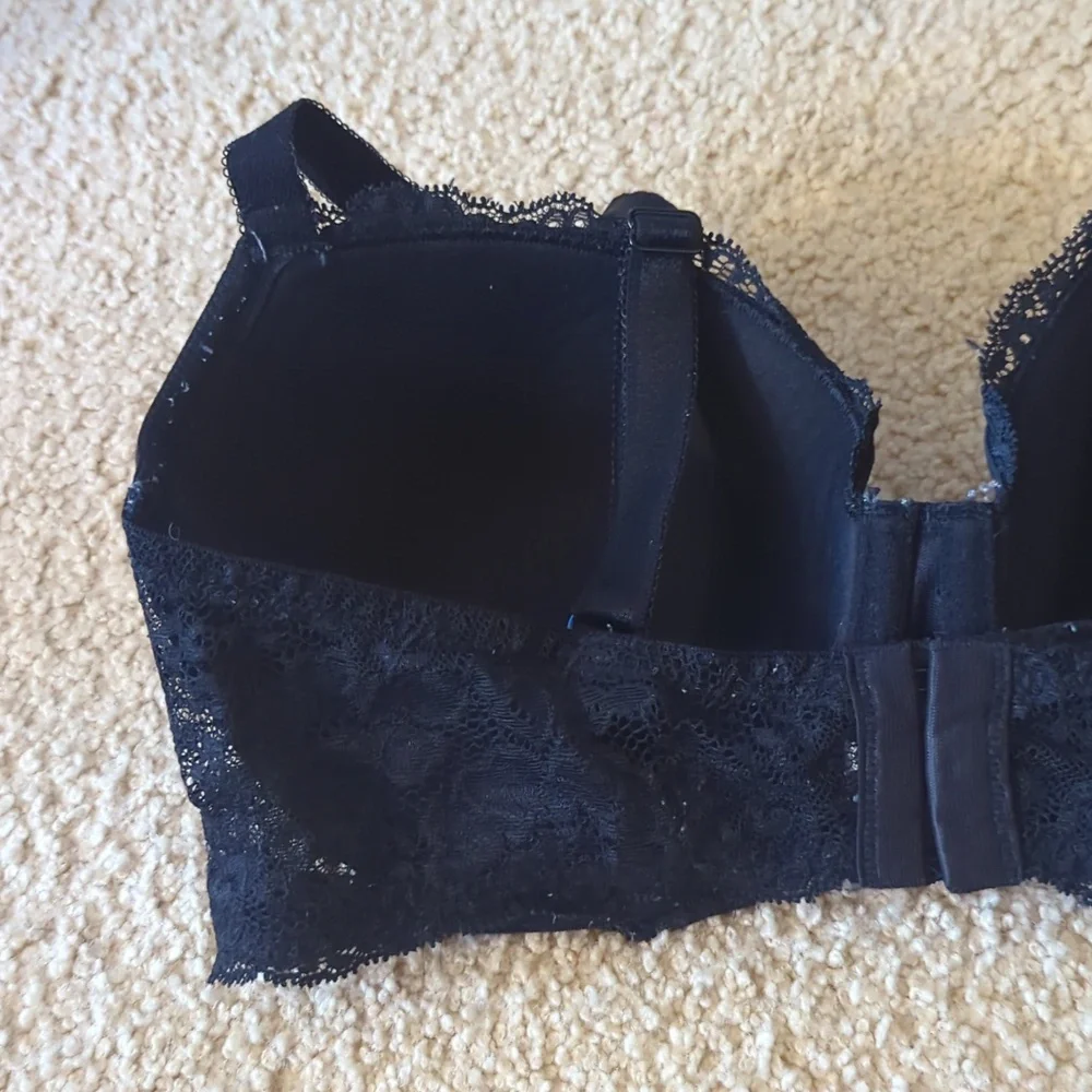 Victoria's Secret Dream Angels Lined Demi Black Bra Size 34 DD_5